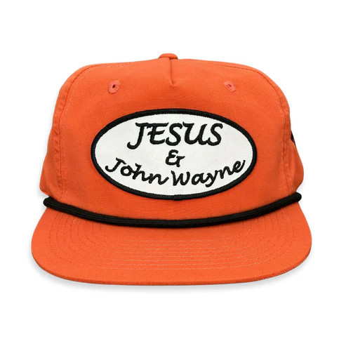 Jesus & John Wayne Cap in Orange by Cactus Alley