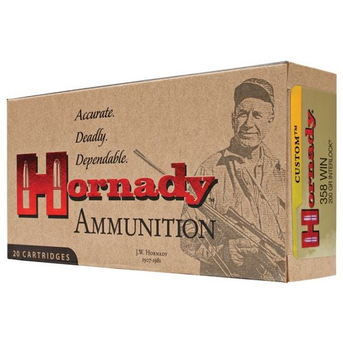 Hornady 358 Win 200gr InterLock Soft Point Rifle Ammunition