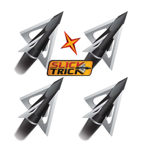 ViperTrick 100gr 1-1/16 Inch Cut 4 Fixed Blade Broadheads by Slick Trick