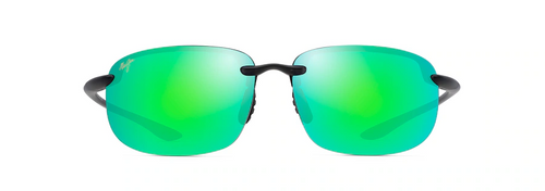 Ho'okipa Xlarge Polarized Sunglasses, with Translucent Matte Grey Frames and MAUIGreen Lenses, by Maui Jim