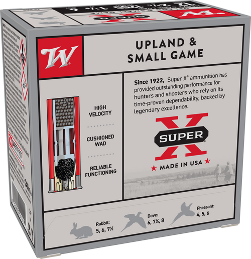 Winchester Super X 12ga 2-3/4 Inch 1-1/8oz #6 Upland & Small Game Shotgun Ammunition