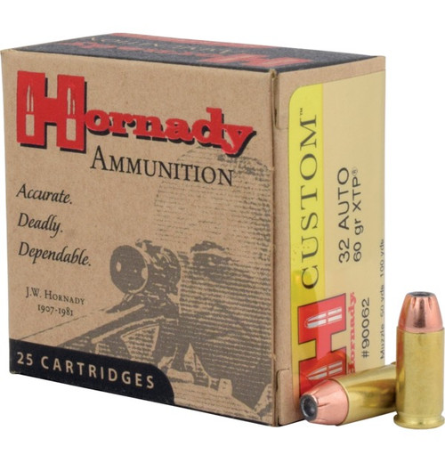Hornady Custom 32 Auto Colt 60gr XTP JHP Handgun Ammunition