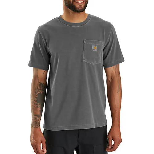 Men's Relaxed Fit Lightweight Short Sleeve Garment Dyed Pocket Tee