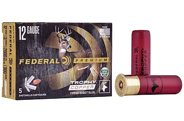 Federal Premium Vital Shok 12 Gauge 300 Grain Trophy Copper Sabot Slug Shotgun Ammunition