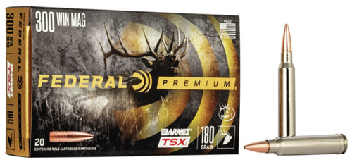 Federal 300 Win Mag Ammunition 180 Grain Barnes Triple-Shock X Hollow Point
