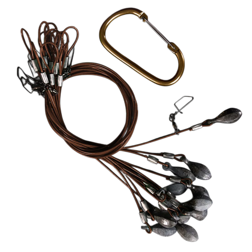 Teeter Rig 12 Pack 2.5 ft. 3 oz. Teardrop Texas Rigs in Brown by Heyday