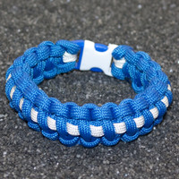 Paracord Bracelet - Electric Blue with White Stripe