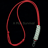 Paracord Lanyard - Red and Desert Sand