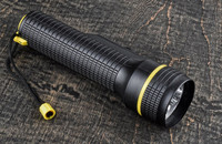 Black Flashlight uses Two "D" Cell Batteries