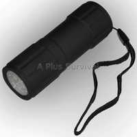 7 LED Waterproof Flashlight Black