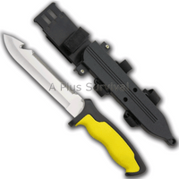 Divers Knife with Yellow Handle