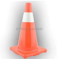 18" Orange Traffic Cone with Reflective Safety Strip