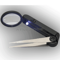 Tweezers with Magnifier and Light