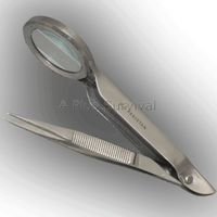Tweezers with Magnifier - Sharp Tips