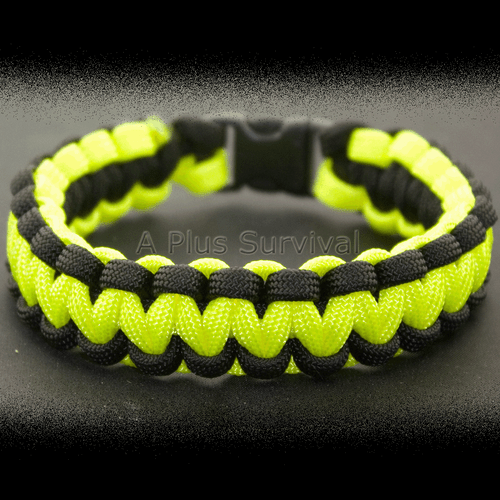 Paracord Bracelet - Black and Neon Yellow