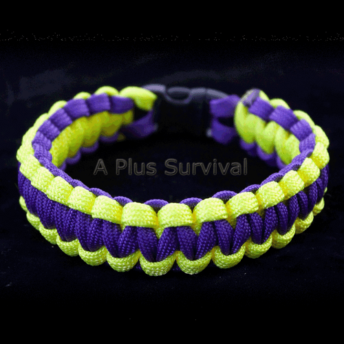 Paracord Bracelet - Neon Yellow and Purple