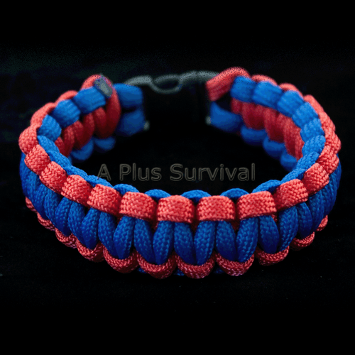 Paracord Bracelet - Red and Royal Blue