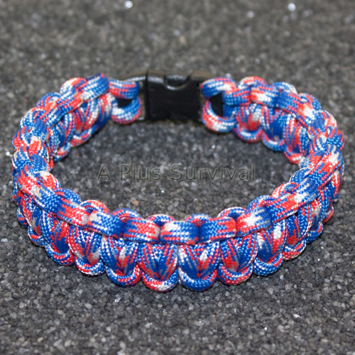 Paracord Bracelet - Red White Blue Camo