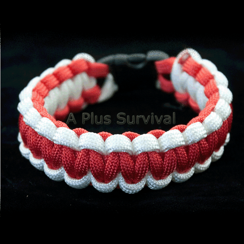 Paracord Bracelet - White and Red