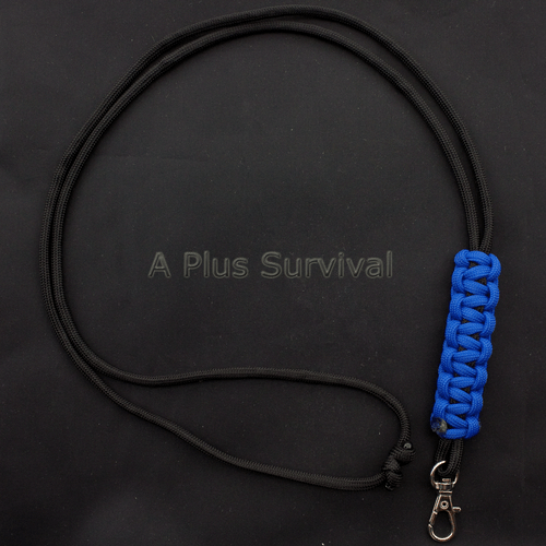 Paracord Lanyard - Black and Royal Blue