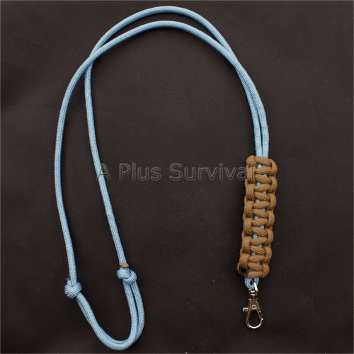 Paracord Lanyard - Carolina Blue and Coyote Brown