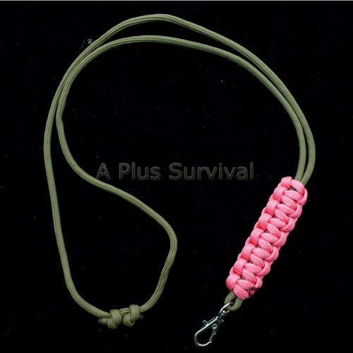 Paracord Lanyard - Coyote Brown and Pink