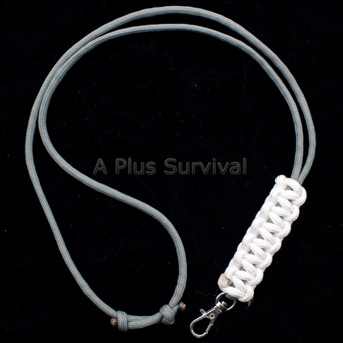 Paracord Lanyard - Foliage Green and White