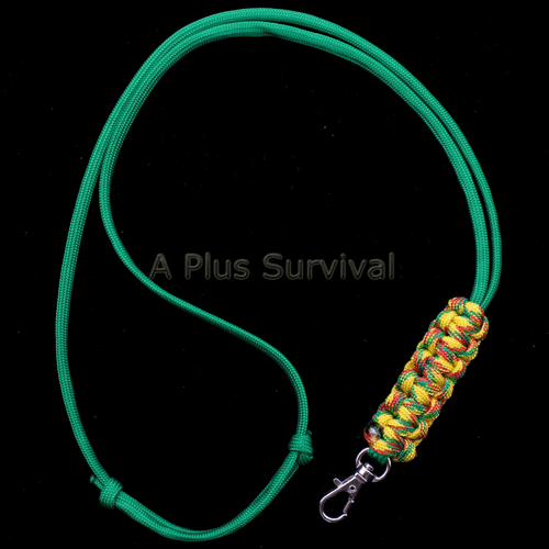 Paracord Lanyard - Kelly Green and Vietnam Vet