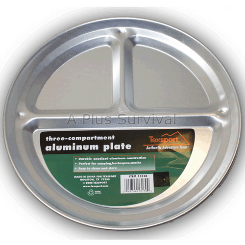 Aluminum Plate with 3 Compartments
