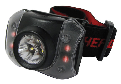 7 LED Head Lamp White Red Steady and Flashing