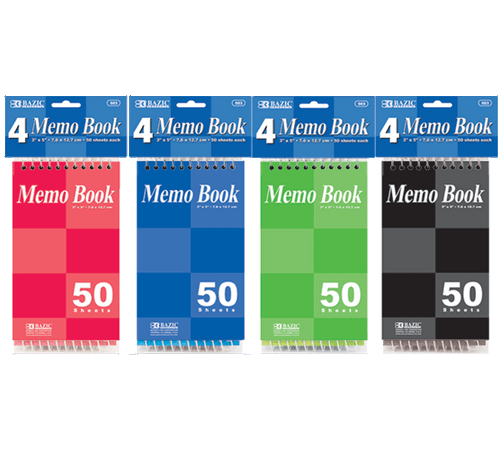 50 Page 3" X 5" Top Bound Spiral Memo Book