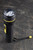 Black Flashlight uses Two "D" Cell Batteries