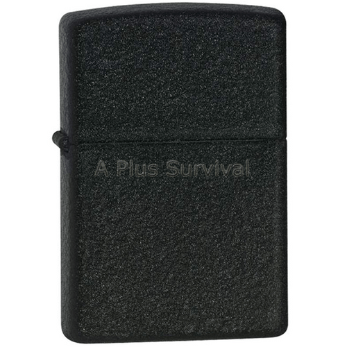 Black Crackle Zippo Lighter A Plus Survival