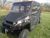 3 Star side x side Polaris Ranger Crew 900, XP900, 900-5, 900-6, 1000, XP1000, XP570-6 full cab enclosure with vinyl windshield front and side angle view