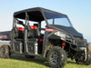 3 Star side x side Polaris Ranger Crew 900, XP900, 900-5, 900-6, 1000, XP1000, XP570-6 vinyl windshield and top side angle view