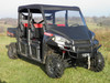 3 Star side x side Polaris Ranger Crew 900, XP900, 900-5, 900-6, 1000, XP1000, XP570-6 vinyl windshield and top front angle view