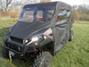 3 Star side x side Polaris Ranger Crew 1000/XP1000 full cab enclosure with vinyl windshield front and side angle view