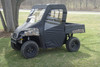 3 Star side x side Polaris Ranger Mid-Size full cab enclosure with vinyl windshield side angle view