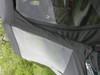 Cab enclosure with vinyl windshield close up