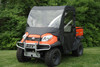 3 Star side x side Kubota RTV 400/500/520 full cab enclosure with vinyl windshield front angle view