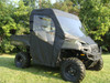 3 Star side x side Polaris Ranger full-size 500/700 full cab enclosure with vinyl windshield front and side angle view