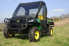 3 Star side x side John Deere HPX/XUV full cab enclosure with vinyl windshield front angle view