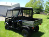 3 Star side x side Kawasaki Mule 3000/3010 Trans vinyl windshield and top rear and side angle view