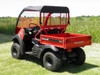 3 Star side x side Kawasaki Mule 600/610 vinyl windshield and top rear angle view