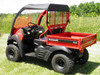 3 Star side x side Kawasaki Mule 600/610 vinyl windshield and top rear angle view