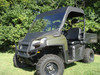 3 Star side x side Polaris Ranger 500/700/800/6x6 vinyl windshield and top front and side angle view