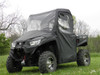 Kymco UXV 450i Full Cab Enclosure with Vinyl Windshield front and side angle view