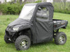 Kymco UXV 450i Full Cab Enclosure with Vinyl Windshield side and front angle view