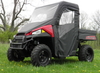 3 Star side x side Polaris Ranger Mid-Size 570 full cab enclosure with vinyl windshield front and side angle view