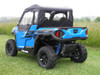 Polaris General soft doors and rear window enclosure rear angle view